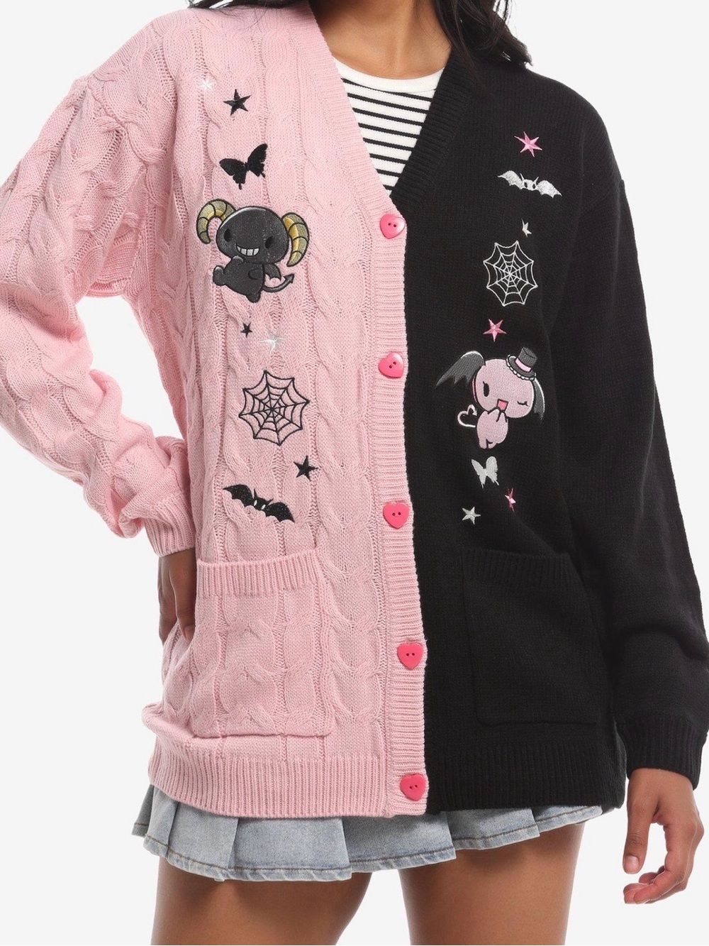 Lloromannic Split Cable Knit Girls Cardigan